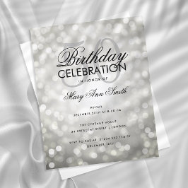 Budget Birthday Silver Sparkle Licht Invite