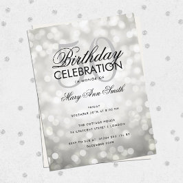 Budget Birthday Silver Sparkle Light Invite Briefkaart