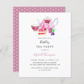 Budget Birthday Tea Party roze Teapot Script (Voorkant / Achterkant)