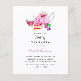 Budget Birthday Tea Party roze Teapot Script