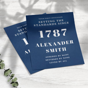 Budget Birthday Uitnodiging Blauw Wit Flyer