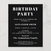 Budget Birthday Uitnodiging zwart-wit Flyer (Achterkant)