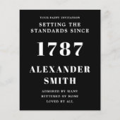 Budget Birthday Uitnodiging zwart-wit Flyer (Voorkant)