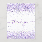 Budget Birthday violet glitter stof dank u (Voorkant)