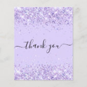 Budget Birthday violet glitter stof dank u (Voorkant)