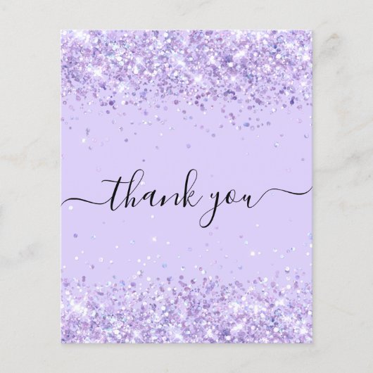 Budget Birthday violet glitter stof dank u (Voorkant)