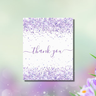 Budget Birthday violet glitter stof dank u