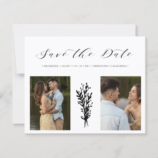 Budget Black 2 Photos Collage Wedding Branches (Voorkant)