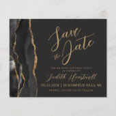 Budget Black Agate 80ste verjaardag Save the Date (Voorkant)