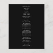 Budget Black Agate Gold Glitter Weddenprogramma (Achterkant)