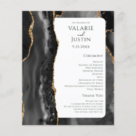 Budget Black Agate Gold Glitter Weddenprogramma
