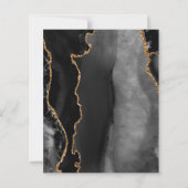Budget Black Agate Gold Marble Wedding Uitnodiging (Achterkant)