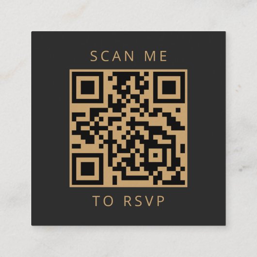 Budget Black Agate Gold Wedding QR Code RSVP Informatiekaartje (Achterkant)