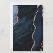 Budget Black Agate Roos Gold Weduwen Uitnodiging (Achterkant)