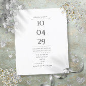 Budget Black and White Date Wedding Invitation