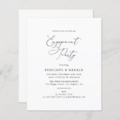 Budget Black and White Engagement Party uitnodigin (Voorkant / Achterkant)