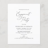 Budget Black and White Engagement Party uitnodigin (Voorkant)