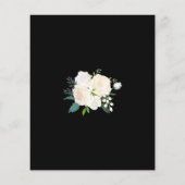 Budget Black and White Floral Funeral Invitation (Achterkant)