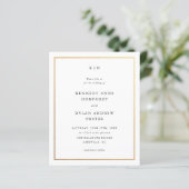 Budget Black and White Gold Wedding Invitations (Staand voorkant)