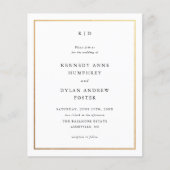 Budget Black and White Gold Wedding Invitations (Voorkant)
