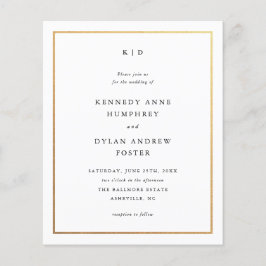 Budget Black and White Gold Wedding Invitations