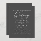 Budget Black and White Minimalist Script Wedding (Voorkant / Achterkant)