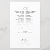 Budget black and white monogram wedding program (Achterkant)