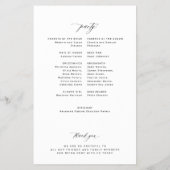 Budget black and white monogram wedding program flyer (Achterkant)