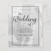 Budget Black and White Photo Weduwation Invitation Flyer (Voorkant)