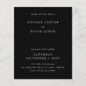 Budget Black and White Wedding Invitation (Voorkant)