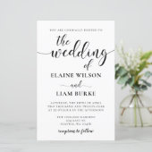 Budget Black and White Wedding Invitation (Staand voorkant)