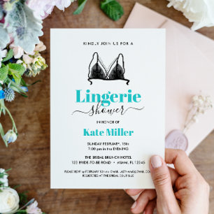 BUDGET Black Aqua Ooh La La Lingerie Bruids SHOWER