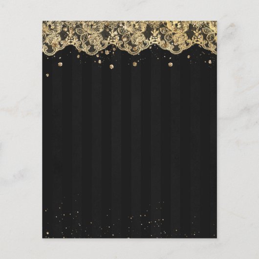 Budget Black Blue Rozen Lace Sweet 16 Uitnodiging (Achterkant)