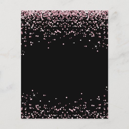 BUDGET Black Blush Pink Glitter Graduparty (Achterkant)