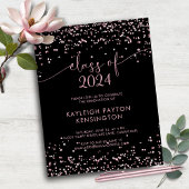 BUDGET Black Blush Pink Glitter Graduparty