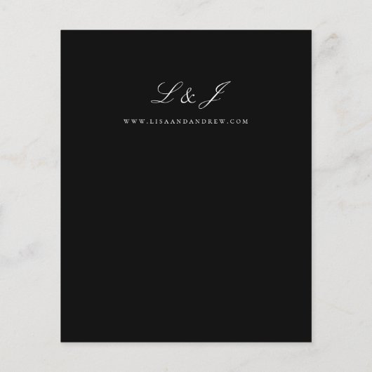 Budget Black Calligraphy Wedding Flyer (Achterkant)