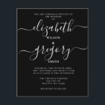 Budget Black Calligraphy Wedding Invitation<br><div class="desc">Uitnodigingen voor budgetbindingen met zwarte en witte kalligrafie</div>
