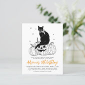 Budget Black Cat Halloween Pumpkin Birthday Party (Staand voorkant)