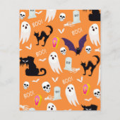 Budget Black Cats Trick or treat Kinder Uitnodigin (Achterkant)