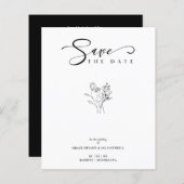 Budget Black Chic Trendy Wedding Wildflowers (Voorkant / Achterkant)