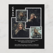 Budget Black Classy Photo Collage Afstuderen (Achterkant)