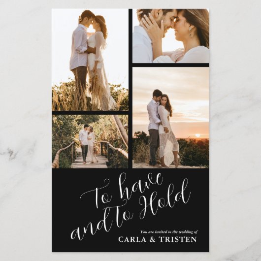 Budget Black Collage 4 Foto Weddenschap (Voorkant)