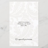 Budget Black Damask-kerstboomfeestkaart (Achterkant)