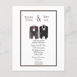 BUDGET Black en Brown Gay Couple Weddenschap Flyer