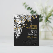Budget Black en Gold 50th Birthday-uitnodigingen (Staand voorkant)