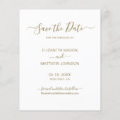 Budget Black en Gold Script Photo Save the Date (Achterkant)
