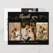 Budget Black en Gold Script Photo Weduwen (Voorkant / Achterkant)