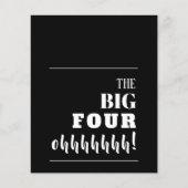 Budget Black en White 40th Birthday-uitnodigingen (Voorkant)