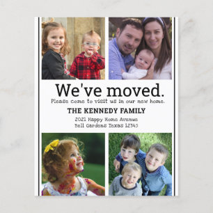 Budget Black en White 4 Photo Collage Moving Kaart