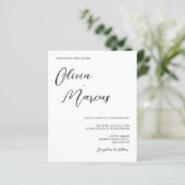 Budget Black en white Chic Script Wedding Party (Staand voorkant)